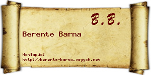 Berente Barna névjegykártya